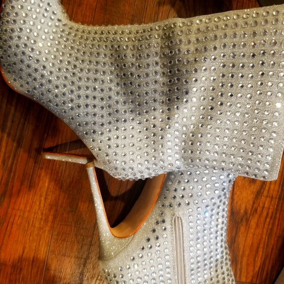 Silver Rhinestone Booties - Picture 2 of 2